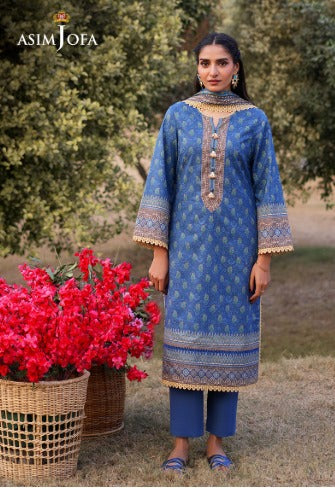 Asim Jofa AJUUB-03 Lawn 3-Piece Unstitched Printed Suit '25