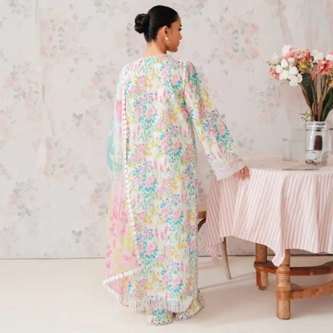UA Threads Swiss Lawn Printed Suit with Silk Organza Dupatta